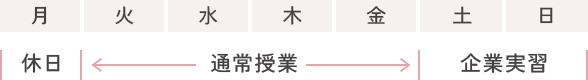 実習中の1週間の流れ(例)