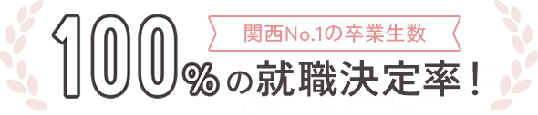 100%のの就職決定率！ 関西No.1 約4,600人の卒業生