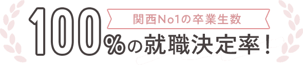 100%のの就職決定率！ 関西No.1 約4,400人の卒業生