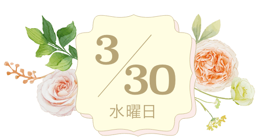 3/30 水曜日