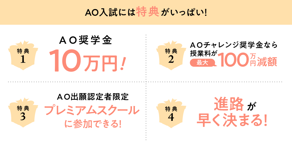 AO入試には特典がいっぱい!